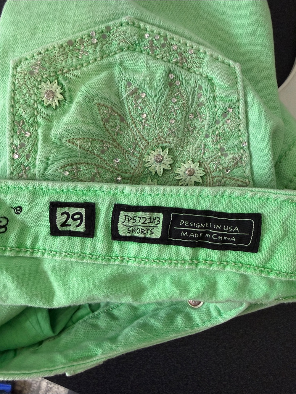 Miss Me Mint Green Denim Cutoff Shorts - Picture 8 of 8